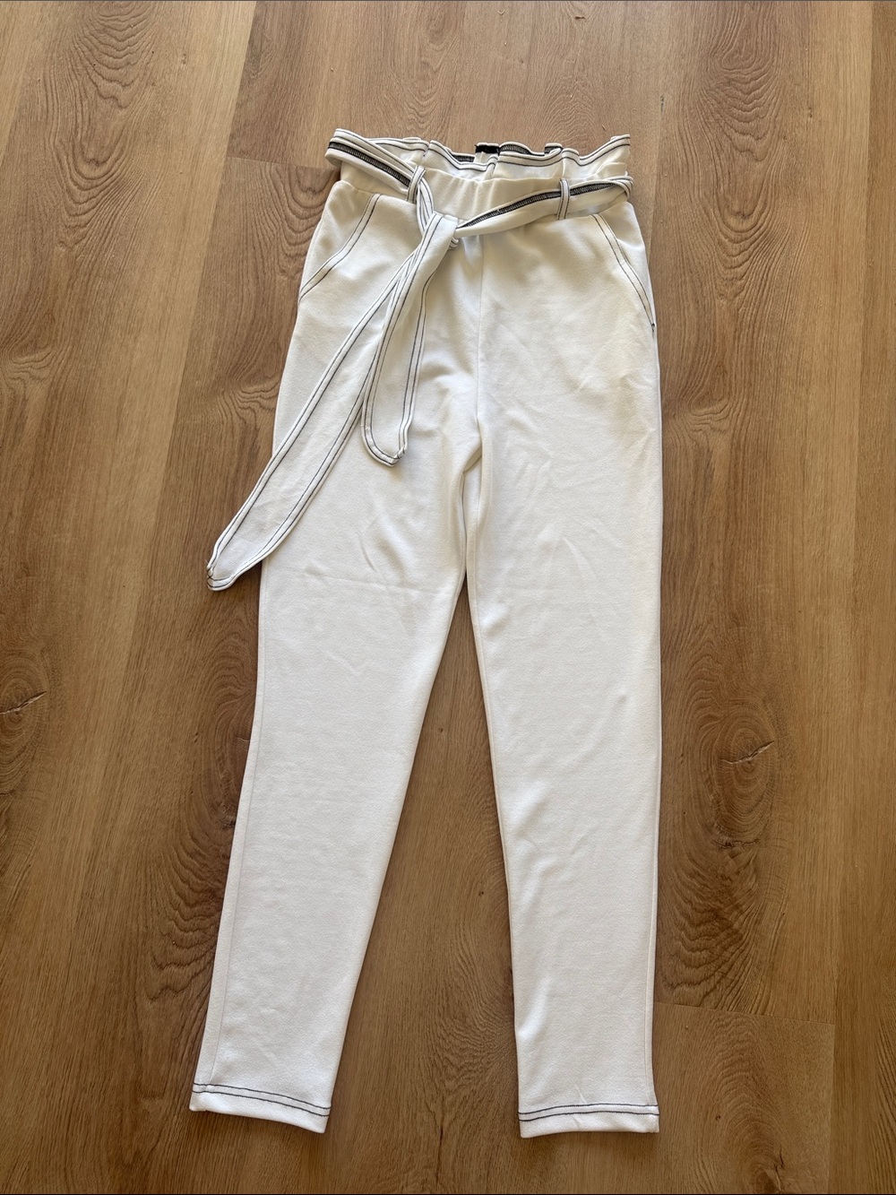 Revamped Off-White Paperbag Waist Drawstring Joggers